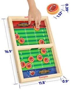 Coogam Fast Sling Puck Game, Wooden Sling Football Shot Board Game Large Table Interaction Speed Track Toy For Party Home Family Parents-Child Boys Girls Adult -Play Nest Game 51bePj4ugsL