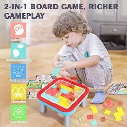 2-in-1 Board Games And Puzzles For Kids Ages 3-5 5-7, Blocks Puzzle Brain Teasers Logic Thinking Game Table, STEM Montessori Preschool Learning Early Educational Toys Birthday Gifts For Boys And Girls -Play Nest Game 51bq33s6fAL