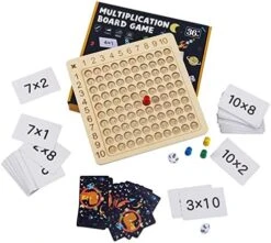 Wooden Math Multiplication Board,Montessori Children Counting Toy,Math Blocks Board For Toddlers Kids Over 3 Years Old (Multiply+Add) -Play Nest Game 51c86gQurnL. AC