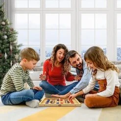 Kiditos 2-in-1 Fast Sling Puck & Checkers Game Set, Table Games For Kids, Families, And Friends, Indoor & Outdoor Minute To Win It Games, Handcrafted Wood Toys, Portable Family Game Night Hockey Game -Play Nest Game 51fy5ISK8QL