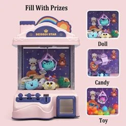 Mini Claw Machine With Lights And Music, Arcade Game And Candy Grabber, Ideal For Use With Small Toys/Candy, Best Gift & Party Game For Kids (Color : 20 Dolls) -Play Nest Game 51g7jHxpUGL