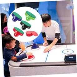 VANZACK 1 Set Ice Hockey Pusher Hockey Pucks And Paddles Ice Hockey Game Toys Table Ice Hockey Toys Funny Hockey Pusher Ice Hockey Paddle Door Handles Black Air Hockey Discs CD Desktop Abs -Play Nest Game 51hlitgenRL