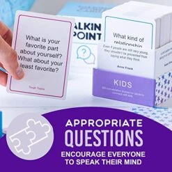 200 Kids Conversation Cards - Helping Kids Have Fun And Meaningful Conversations - Get To Know You Question Cards For Family Game Night Or Road Trip - Children's Therapy Icebreaker Game -Play Nest Game 51humNURqCL