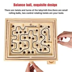 GOTHINK Wooden Labyrinth Game, Mable Ball Tilt Maze Board Game,Table Balance Game And Toy For Kids And Adults 14 GOTHINK Wooden Labyrinth Game, Mable Ball Tilt Maze Board Game,Table Balance Game And Toy For Kids And Adults -Play Nest Game 51iGoR27zHL