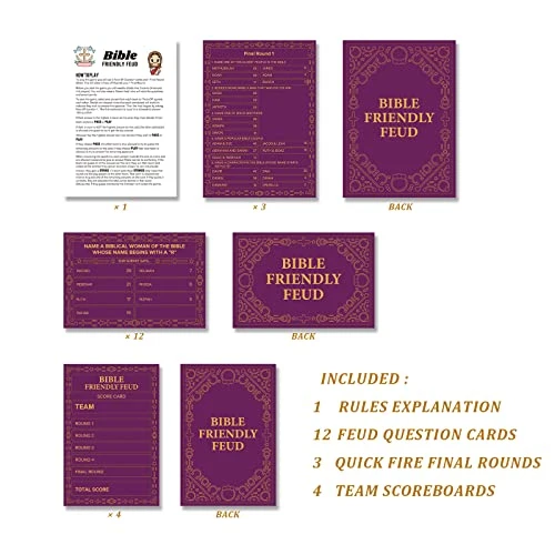 BEUFSE Bible Friendly Feud Game Set, Bible Game Supplies, Bible Games For Adults And Teens, Feud Quiz, Church Family Feud, Games For Church Group, Fun Holiday Game - BISC006 5 BEUFSE Bible Friendly Feud Game Set, Bible Game Supplies, Bible Games For Adults And Teens, Feud Quiz, Church Family Feud, Games For Church Group, Fun Holiday Game - BISC006 - Image 3