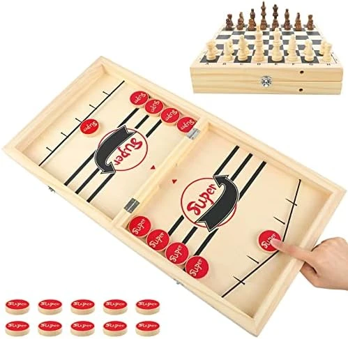 HELLO PAPAYA Fast Sling Puck Shot Game,Wooden Hockey Game Fast Sling Puck Board Game Large Size Foosball Slingshot Game Board Games Fast Sling Puck Game Wooden Hockey Game Foosball 8 HELLO PAPAYA Fast Sling Puck Shot Game,Wooden Hockey Game Fast Sling Puck Board Game Large Size Foosball Slingshot Game Board Games Fast Sling Puck Game Wooden Hockey Game Foosball - Image 6