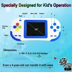 Beijue Handheld Games For Kids Adults 3.0'' Large Screen Preloaded 218 Classic Retro Video Games Seniors Rechargeable Electronic Game Player Birthday Xmas Present (Blue) -Play Nest Game 51j2mySUWiL