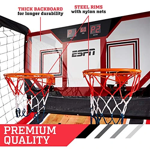 ESPN EZ Fold 2 Player Basketball Game With Polycarbonate Backboard And LED Scoring 6 ESPN EZ Fold 2 Player Basketball Game With Polycarbonate Backboard And LED Scoring - Image 4