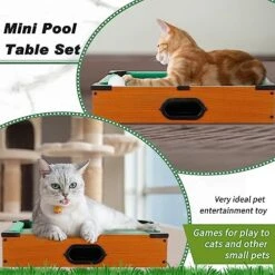 Shappy Mini Pool Table And Billiard Set Small Cats Billiards Game With 16 Balls 2 Billiard Sticks 6 Chalk Cube 6 Pool Cue Tip 1 Brush 1 Triangle Tabletop Portable Billiards For Home Office Desk Games -Play Nest Game 51lWofN1edL
