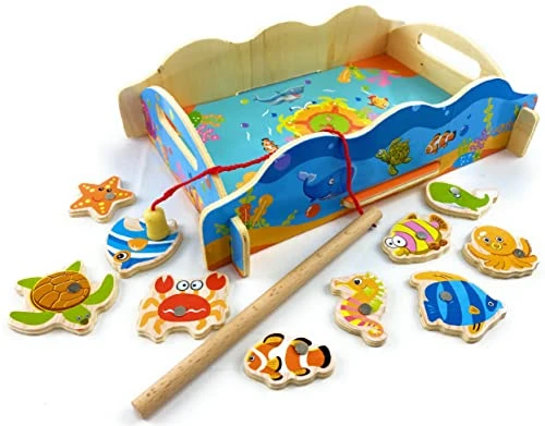 Matty's Toy Stop Deluxe Wooden Magnetic Fishing Game 4 Matty's Toy Stop Deluxe Wooden Magnetic Fishing Game - Image 2