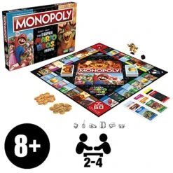 Hasbro Gaming Monopoly The Super Mario Bros. Movie Edition Kids Board Game | Family Games For Super Mario Fans | Includes Bowser Token | Ages 8+ | 2-6 Players -Play Nest Game 51ltyiskTkL
