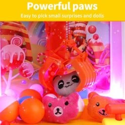 Ouzhimanxing Mini Claw Machine Toys & Games Fun Arcade Competition For Kids With 18 Random Plush Toys Included, Easy To Use Battery/USB Charging, Perfect Party Gift For Ages 3-8 (Yellow) -Play Nest Game 51m8xwNG0JL