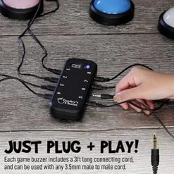 Teacher's Choice 4 Player Light Up Game Buzzer System | Displays The Winning Player | Loud, Unique Sounds For Each Buzzer, Great For Trivia Games, Family Feud, Jeopardy, Competition, Spelling Bees -Play Nest Game 51mf1308MbL