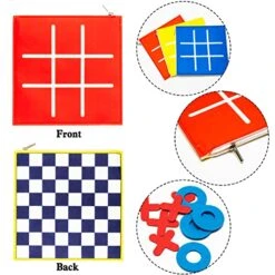 6P Tic Tac Toe Mini Front Premium Felt Board Summer Game Toys For Kids, Portable Felt Board Game With Storage Bag For Birthday Party, Welcome Back To School Gifts, Good For Checkers Toy For Kids 7"x7" -Play Nest Game 51mtgDFY3CL