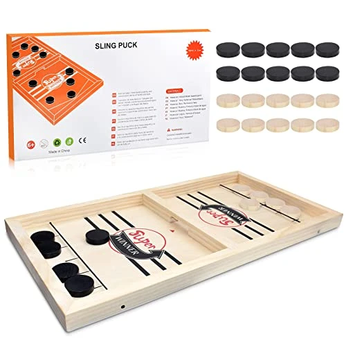 BAKAM Super Fast Sling Puck Game, Portable Table Hockey Game For Kids And Adults, Tabletop Slingshot Games Toys For Boys And Girls, Desktop Sport Board Game For Family Game Night Fun (Large Winner) 3 BAKAM Super Fast Sling Puck Game, Portable Table Hockey Game For Kids And Adults, Tabletop Slingshot Games Toys For Boys And Girls, Desktop Sport Board Game For Family Game Night Fun (Large Winner)