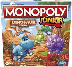 Hasbro Gaming Monopoly Junior Dinosaur Edition Board Game, Kids Board Games, Fun Dinosaur Toys, Dinosaur Board Game For 2-4 Players (Amazon Exclusive) -Play Nest Game 51o3ZasYXL. AC