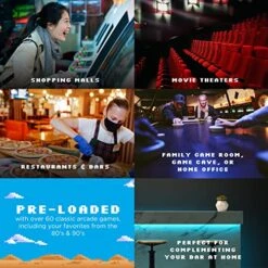 Creative Arcades Full Size Stand-Up Commercial Grade Arcade Machine, 2 Player, 60 Games, 22" LCD Screen, 2 Sanwa Joysticks, Trackball, 2 Stools Included, 3 Year Warranty -Play Nest Game 51oe9eLWtjL