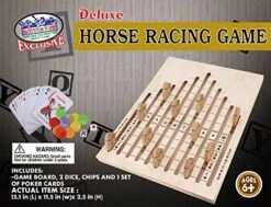 Matty's Toy Stop Deluxe Wooden Horse Racing Derby Game With Dice, Playing Cards & Chips -Play Nest Game 51omPqtDIAL