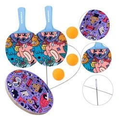 Kisangel 1 Set Table Tennis Trainer Sport Accessories Tool Toys Desktop Accessories Indoor Game Toys Table Tennis Trainer Set Funny Wood Sports Racket Indoor Hanging Table Tennis Indoor Toy -Play Nest Game 51p9inTnpoL