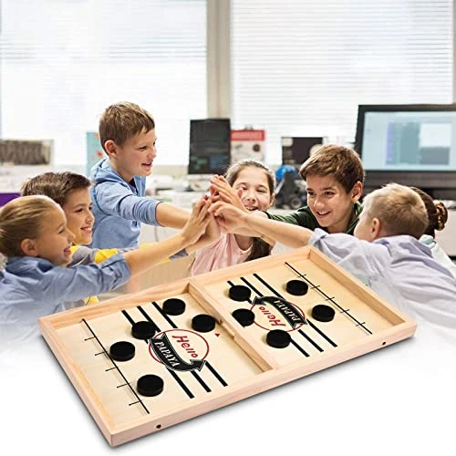 HELLO PAPAYA Fast Sling Puck Shot Game,Wooden Hockey Game Fast Sling Puck Board Game Large Size Foosball Slingshot Game Board Games Fast Sling Puck Game Wooden Hockey Game Foosball 5 HELLO PAPAYA Fast Sling Puck Shot Game,Wooden Hockey Game Fast Sling Puck Board Game Large Size Foosball Slingshot Game Board Games Fast Sling Puck Game Wooden Hockey Game Foosball - Image 3