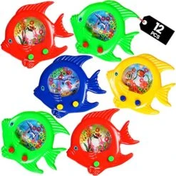 Fish Ring Toss Water Games For Kids - (Pack Of 12) Handheld Retro Mini Game Pocket Travel Toys For Car Road Trips, Party Favors And Game Prizes