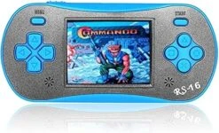 Handheld Game Player For Kids Adults- FAMILY POCKET RS16 Portable Classic Game Controller Built-in 260 Game 2.5 Inch LCD Retro Arcade Video Game System Children's Birthday Gift (RS-16 Blue1) -Play Nest Game 51ss67RdqhL. AC