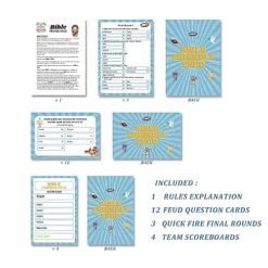 BEUFSE Bible Friendly Feud Game Set, Bible Game Supplies, Bible Games For Adults And Teens, Feud Quiz, Church Family Feud, Games For Church Group, Fun Holiday Game - BISC005 -Play Nest Game 51uRMW58QmL