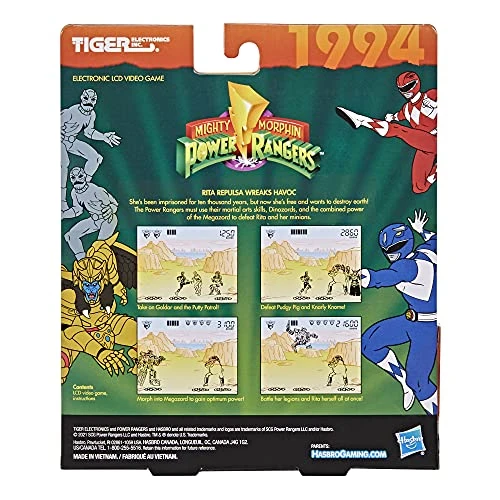 Hasbro Gaming Tiger Electronics Mighty Morphin Power Rangers Electronic LCD Video Game, Retro-Inspired Edition, Handheld 1-Player Game, Ages 8 And Up, White 3 Hasbro Gaming Tiger Electronics Mighty Morphin Power Rangers Electronic LCD Video Game, Retro-Inspired Edition, Handheld 1-Player Game, Ages 8 And Up, White