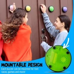 Teacher's Choice 4 Player Light Up Game Buzzer System | Displays The Winning Player | Loud, Unique Sounds For Each Buzzer, Great For Trivia Games, Family Feud, Jeopardy, Competition, Spelling Bees -Play Nest Game 51wuDm20YML