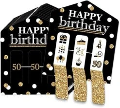 Big Dot Of Happiness Adult 50th Birthday - Gold - Birthday Party Game Pickle Cards - Pull Tabs 3-in-a-Row - Set Of 12 -Play Nest Game 51wuXx7rxFL. AC