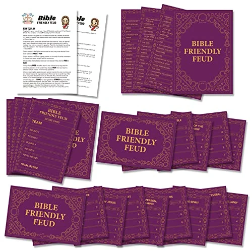 BEUFSE Bible Friendly Feud Game Set, Bible Game Supplies, Bible Games For Adults And Teens, Feud Quiz, Church Family Feud, Games For Church Group, Fun Holiday Game - BISC006 3 BEUFSE Bible Friendly Feud Game Set, Bible Game Supplies, Bible Games For Adults And Teens, Feud Quiz, Church Family Feud, Games For Church Group, Fun Holiday Game - BISC006