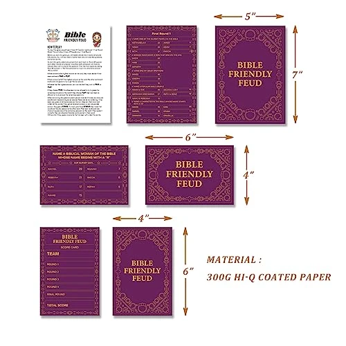 BEUFSE Bible Friendly Feud Game Set, Bible Game Supplies, Bible Games For Adults And Teens, Feud Quiz, Church Family Feud, Games For Church Group, Fun Holiday Game - BISC006 4 BEUFSE Bible Friendly Feud Game Set, Bible Game Supplies, Bible Games For Adults And Teens, Feud Quiz, Church Family Feud, Games For Church Group, Fun Holiday Game - BISC006 - Image 2