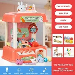 Mini Claw Machine For Kids 4-8|Rabbit Electronic Arcade Game Indoor Toy For Tiny Stuff Small Fun Cool Things|Vending Machine Candy Grabber Coins Pusher,Great Birthday Gift For 6 7 8 9 Year Old Girls -Play Nest Game 51xcJfEATOL
