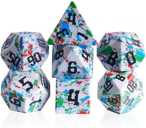 Rainbow Turquoise DND Dice Set Sharp Edge Stone Handmade 7 Accessories Dice For Dungeons And Dragons TTRPG Games Multi-Sided RPG Polyhedral Dice Roleplaying Games Shadowrun Pathfinder MTG 11 Rainbow Turquoise DND Dice Set Sharp Edge Stone Handmade 7 Accessories Dice For Dungeons And Dragons TTRPG Games Multi-Sided RPG Polyhedral Dice Roleplaying Games Shadowrun Pathfinder MTG - Image 9