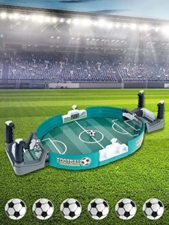 Football Table Interactive Game, Mini Tabletop Soccer Pinball Games, Hand-Eye Coordination Classic Parent-Child Interactive Desktop Sport Board Game, Double Battle Table Soccer Game (Large - 6 Balls) -Play Nest Game 51yDdgU1LmL