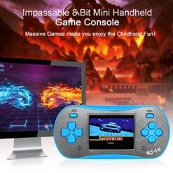 Handheld Game Player For Kids Adults- FAMILY POCKET RS16 Portable Classic Game Controller Built-in 260 Game 2.5 Inch LCD Retro Arcade Video Game System Children's Birthday Gift (RS-16 Blue1) -Play Nest Game 51zOgfEFwUL