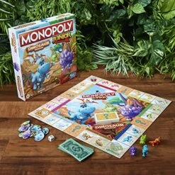 Hasbro Gaming Monopoly Junior Dinosaur Edition Board Game, Kids Board Games, Fun Dinosaur Toys, Dinosaur Board Game For 2-4 Players (Amazon Exclusive) -Play Nest Game 613n8FgX3lL