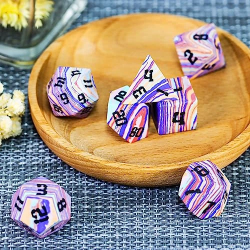 Rainbow Turquoise DND Dice Set Sharp Edge Stone Handmade 7 Accessories Dice For Dungeons And Dragons TTRPG Games Multi-Sided RPG Polyhedral Dice Roleplaying Games Shadowrun Pathfinder MTG 5 Rainbow Turquoise DND Dice Set Sharp Edge Stone Handmade 7 Accessories Dice For Dungeons And Dragons TTRPG Games Multi-Sided RPG Polyhedral Dice Roleplaying Games Shadowrun Pathfinder MTG - Image 3