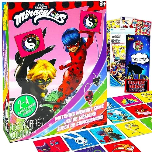 Zagtoon Miraculous Ladybug Memory Game Set Bundle With Miraculous Ladybug Matching Miraculous Ladybug Gifts 3 Zagtoon Miraculous Ladybug Memory Game Set Bundle With Miraculous Ladybug Matching Miraculous Ladybug Gifts