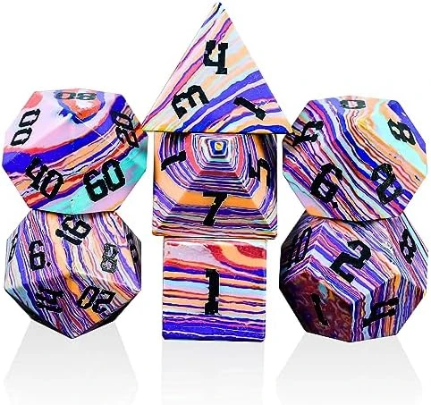 Rainbow Turquoise DND Dice Set Sharp Edge Stone Handmade 7 Accessories Dice For Dungeons And Dragons TTRPG Games Multi-Sided RPG Polyhedral Dice Roleplaying Games Shadowrun Pathfinder MTG 14 Rainbow Turquoise DND Dice Set Sharp Edge Stone Handmade 7 Accessories Dice For Dungeons And Dragons TTRPG Games Multi-Sided RPG Polyhedral Dice Roleplaying Games Shadowrun Pathfinder MTG - Image 12