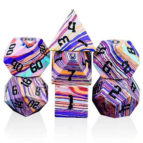 Rainbow Turquoise DND Dice Set Sharp Edge Stone Handmade 7 Accessories Dice For Dungeons And Dragons TTRPG Games Multi-Sided RPG Polyhedral Dice Roleplaying Games Shadowrun Pathfinder MTG 3 Rainbow Turquoise DND Dice Set Sharp Edge Stone Handmade 7 Accessories Dice For Dungeons And Dragons TTRPG Games Multi-Sided RPG Polyhedral Dice Roleplaying Games Shadowrun Pathfinder MTG