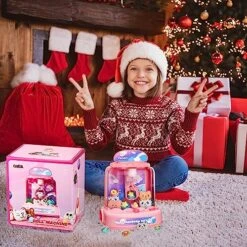 Mini Claw Machine For Kids，Electronic Dispenser Arcade Game Toys,Kids Vending Pink Machines With 6 Dolls 10 Capsule Toys, Grabber Plush,Adjustable Sounds And Music, Gifts For Girls Adults -Play Nest Game 61ho914SWHL