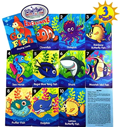 Matty's Toy Stop Deluxe Jumbo Classic Playing Card Games Set (6.75" X 4.75") Featuring Go Fish, Old Maid & Animal Rummy - 3 Pack 4 Matty's Toy Stop Deluxe Jumbo Classic Playing Card Games Set (6.75" X 4.75") Featuring Go Fish, Old Maid & Animal Rummy - 3 Pack - Image 2