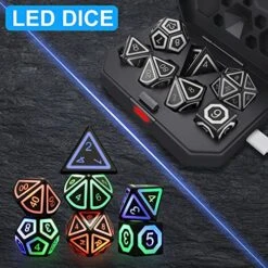 Dungeons And Dragons Dice Set Rechargeable DND Dice With Charging Box For MTG,Role Playing Table Games, RPG Polyhedral Dice Set -Play Nest Game 61ks4YVyTgL