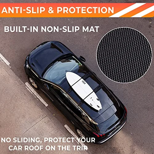 Zone Tech Soft Roof Rack Pads Heavy Duty, Use With Or Without Cross Bar, Non-Slip, Use For Kayak, Surfboard, Canoe, And More (1 Set) 6 Zone Tech Soft Roof Rack Pads Heavy Duty, Use With Or Without Cross Bar, Non-Slip, Use For Kayak, Surfboard, Canoe, And More (1 Set) - Image 4